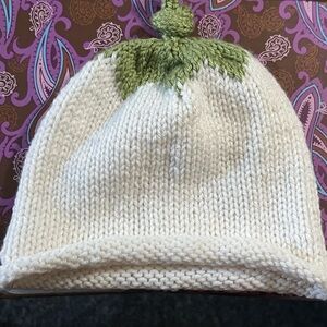 Hand knit toddlers veggies beanie